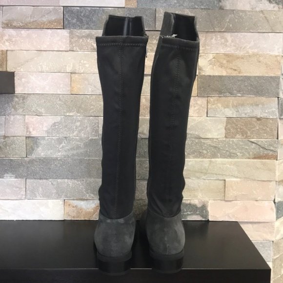 Blondo Ellie Waterproof Grey Suede Knee High Riding Boot - Picture 6 of 12